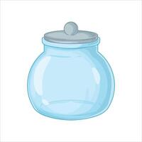Illustration of a glass jar with a lid on a white background vector