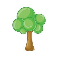 Tree icon in cartoon style isolated on white background. Forest symbol illustration. vector