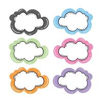 Clouds set. Hand drawn illustration. Isolated on white background. vector