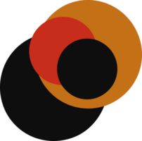 Abstract Circles with Overlapping Black, Red, and Orange Design Elements png