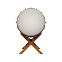 Front view 3d rendering of Islamic Drum or Bedug Illustration. Suitable use as a decorative element for Islamic greeting cards, banners, or backgrounds. png