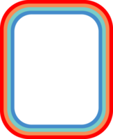 Rounded Rectangular Colorful Retro Frame png
