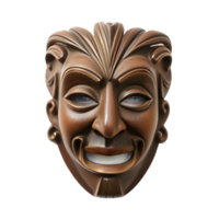 Wooden mask isolated on transparent background png