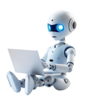 Advanced Robot with Laptop, Representing Future of Work png
