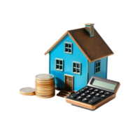 Wealth Management Visual with House Model and Financial Elements png