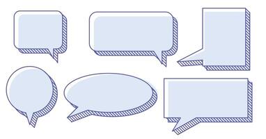 Set of speech bubble, blank speech bubble, talk, communication concept vector