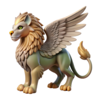 vibrant abstract 3D Render of a Mythical Griffin professional png