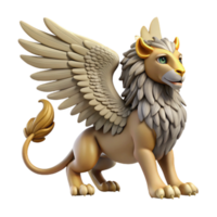 impressive artistic 3D Render Griffin Fantasy Creature authentic png