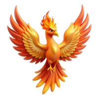 wonderful rustic 3D Render Fiery Phoenix Illustration authentic png