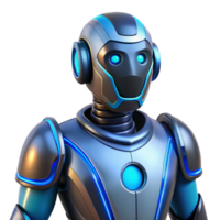 beautiful rustic Futuristic Robot 3D Render high resolution png