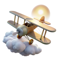 serene abstract 3D Biplane Soaring Through Clouds genuine png