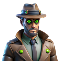extraordinary abstract 3D Render of a Sleuth Detective high quality png