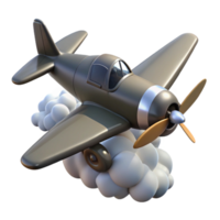 elegant creative 3D Model Vintage Airplane in Clouds professional png