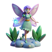 elegant abstract 3D Render of a Cute Fairy high quality png