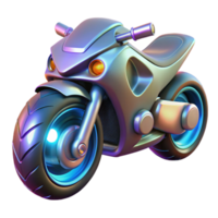 dramatic modern Futuristic Motorcycle 3D Render high quality png