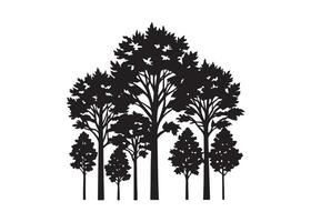 Silhouette of a Group of Trees vector