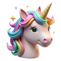 vibrant creative dramatic abstract Portrait of a whimsical unicorn with a rainbow mane and horn, lit by magical sparkles, high quality high resolution png