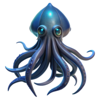 wonderful modern stunning rustic A giant squid emerging from the depths of the ocean, dark and mysterious lighting, bioluminescent details, realistic style professional high quality png