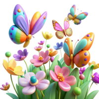 magnificent rustic magnificent modern A swarm of colourful butterflies fluttering around a field of wildflowers, vibrant colours, dreamlike atmosphere, soft lighting high resolution premium png