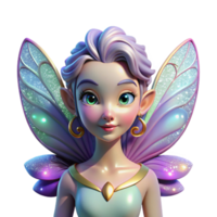 dramatic modern elegant artistic Portrait of a whimsical fairy with iridescent wings, delicate features, and a playful expression, glowing ethereal lighting, Art Nouveau style, high quality detailed png