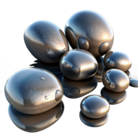 elegant minimalist vibrant artistic A group of pebbles on a beach, wet, reflective surface, natural lighting high resolution 4K png