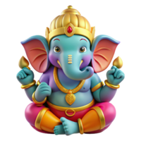 elegant rustic stunning classic A powerful Ganesh, remover of obstacles, vibrant and colorful, Hindu art style high quality high resolution png