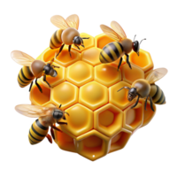 magnificent creative beautiful abstract A swarm of honeybees buzzing around a honeycomb, macro photography, warm golden light, realistic style professional authentic png