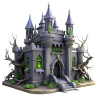 extraordinary modern beautiful modern A decaying castle overgrown with thorny vines, ominous lighting, gothic style, detailed architecture exclusive premium png