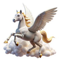 serene minimalist dramatic rustic A graceful Pegasus soaring through the clouds, majestic and ethereal lighting, Renaissance style original original png