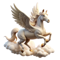 dramatic creative extraordinary modern A graceful Pegasus soaring through the clouds, majestic and ethereal lighting, Renaissance style high quality original png
