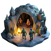extraordinary abstract serene rustic A mischievous goblin hiding in a dark cave, eerie and shadowy lighting, fantasy art style exclusive high resolution png
