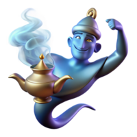 elegant modern stunning rustic A powerful djinn emerging from a magic lamp, smoky and ethereal lighting, Arabian Nights style premium exclusive png