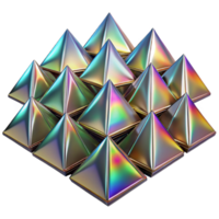 dramatic classic dramatic abstract A field of tessellating, metallic triangles, reflecting a rainbow spectrum of light, in an Art Deco style authentic high quality png