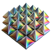 magnificent minimalist stunning modern A field of tessellating, metallic triangles, reflecting a rainbow spectrum of light, in an Art Deco style authentic detailed png