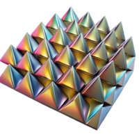 dramatic minimalist elegant minimalist A field of tessellating, metallic triangles, reflecting a rainbow spectrum of light, in an Art Deco style genuine high resolution png