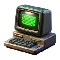 extraordinary contemporary dramatic rustic A vintage computer terminal displaying cryptic code, green text on a black screen, dark and moody lighting, retro style premium premium png