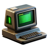 vibrant creative magnificent abstract A vintage computer terminal displaying cryptic code, green text on a black screen, dark and moody lighting, retro style original detailed png