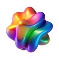 elegant creative dramatic abstract A fluid, amorphous shape shifting and morphing, illuminated by a gradient of rainbow colors, in a psychedelic style high quality genuine png