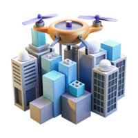 impressive contemporary serene minimalist A drone delivering a package in a dense urban environment, futuristic architecture, fast motion blur, cyberpunk style premium high resolution png