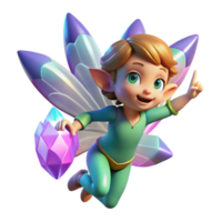 beautiful classic serene abstract A mischievous pixie with iridescent wings, hovering over a cluster of glowing crystals, playful, vibrant lighting. Pixar style exclusive genuine png