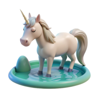 dramatic classic elegant creative A serene unicorn drinking from a crystal-clear pond, soft morning light, hyperrealistic style professional authentic png