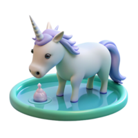 dramatic rustic dramatic classic A serene unicorn drinking from a crystal-clear pond, soft morning light, hyperrealistic style original 4K png