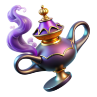 wonderful abstract magnificent artistic A powerful djinn emerging from a ornate lamp, smoky, atmospheric lighting, Orientalist style 4K genuine png