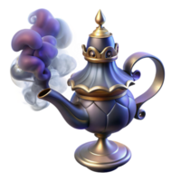 vibrant abstract wonderful abstract A powerful djinn emerging from a ornate lamp, smoky, atmospheric lighting, Orientalist style genuine exclusive png