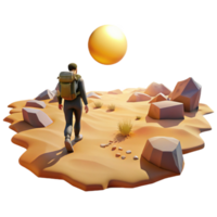 elegant modern extraordinary modern A lone wanderer traversing a desolate wasteland, harsh sunlight, post-apocalyptic style detailed exclusive png
