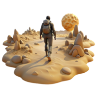 magnificent traditional vibrant rustic A lone wanderer traversing a desolate wasteland, harsh sunlight, post-apocalyptic style premium premium png