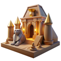 impressive modern dramatic traditional A mysterious sphinx guarding an ancient temple, warm desert lighting, ancient Egyptian style professional authentic png