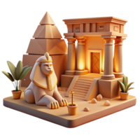extraordinary classic vibrant traditional A mysterious sphinx guarding an ancient temple, warm desert lighting, ancient Egyptian style detailed genuine png