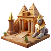 dramatic traditional elegant modern A mysterious sphinx guarding an ancient temple, warm desert lighting, ancient Egyptian style authentic high resolution png