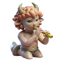 wonderful creative elegant contemporary A playful satyr playing a flute in a forest clearing, dappled sunlight, Rococo style professional premium png
